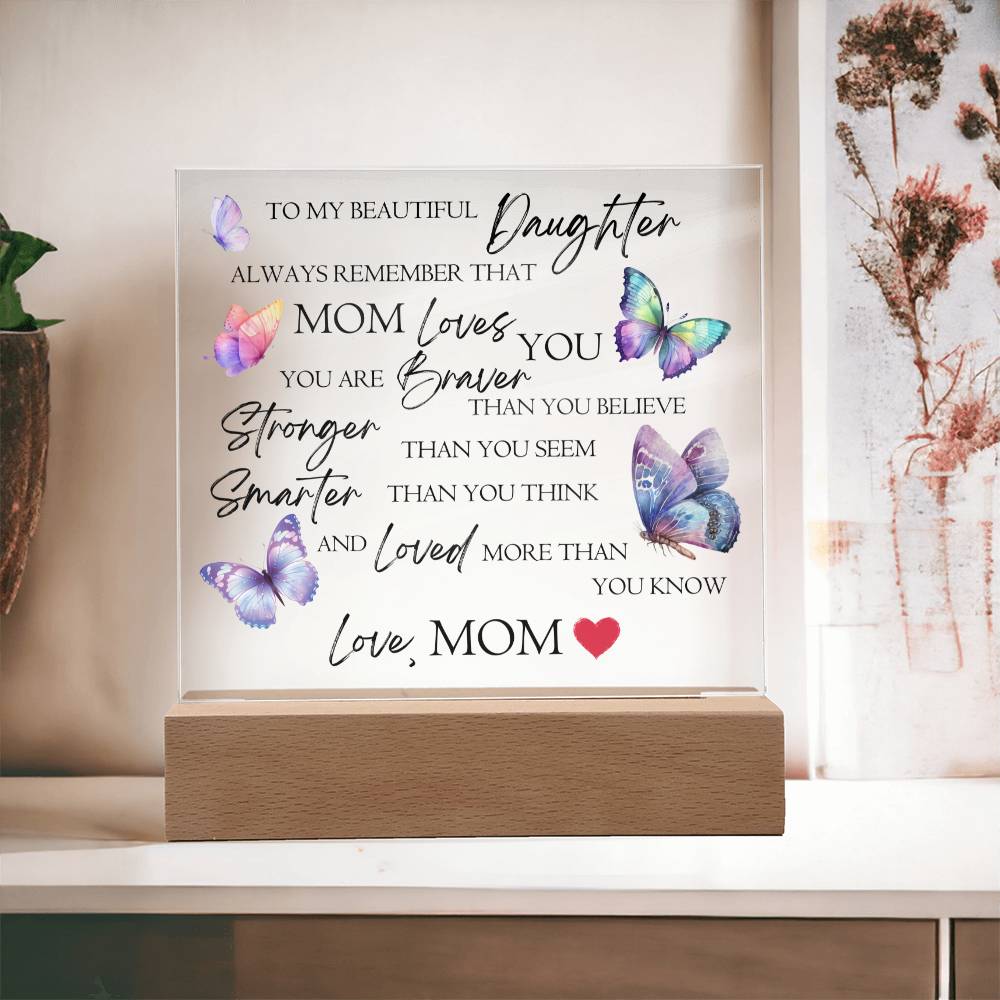 Mom Loves You Acrylic Plaque
