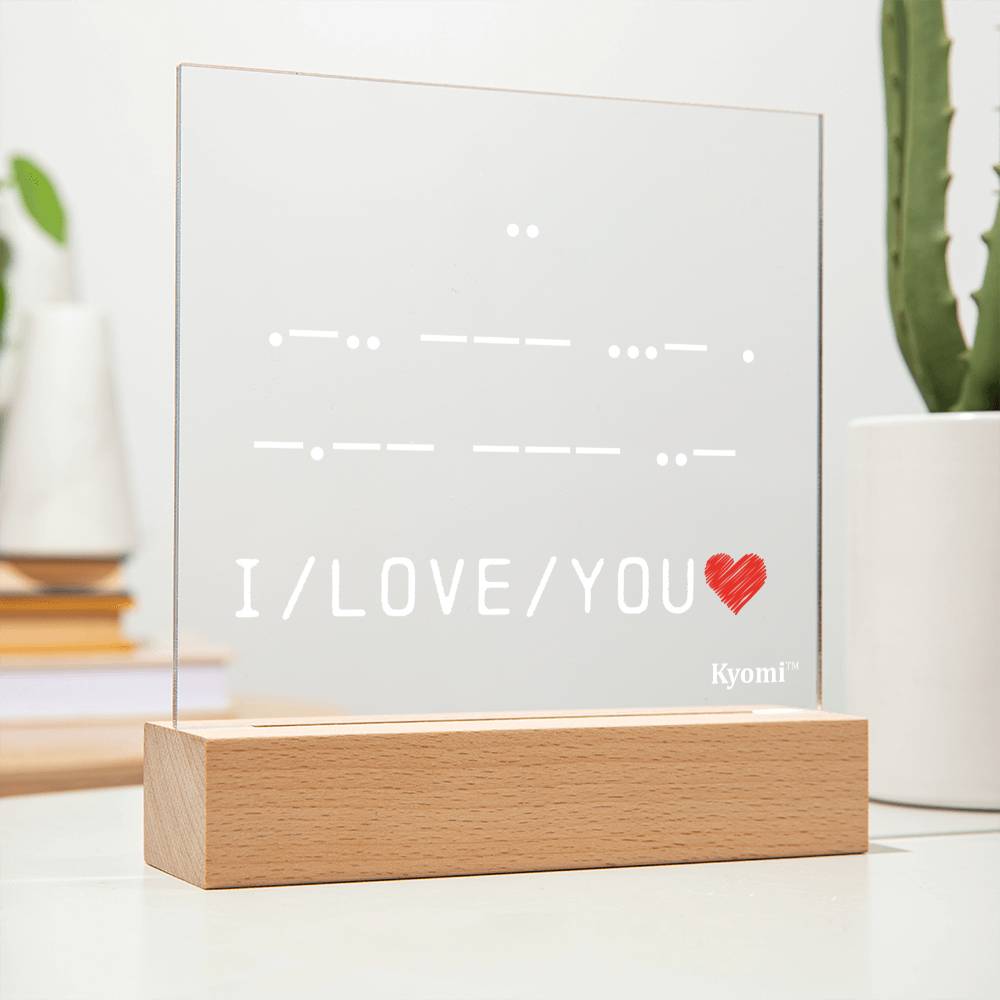 I Love You Morse Code Acrylic Plaque