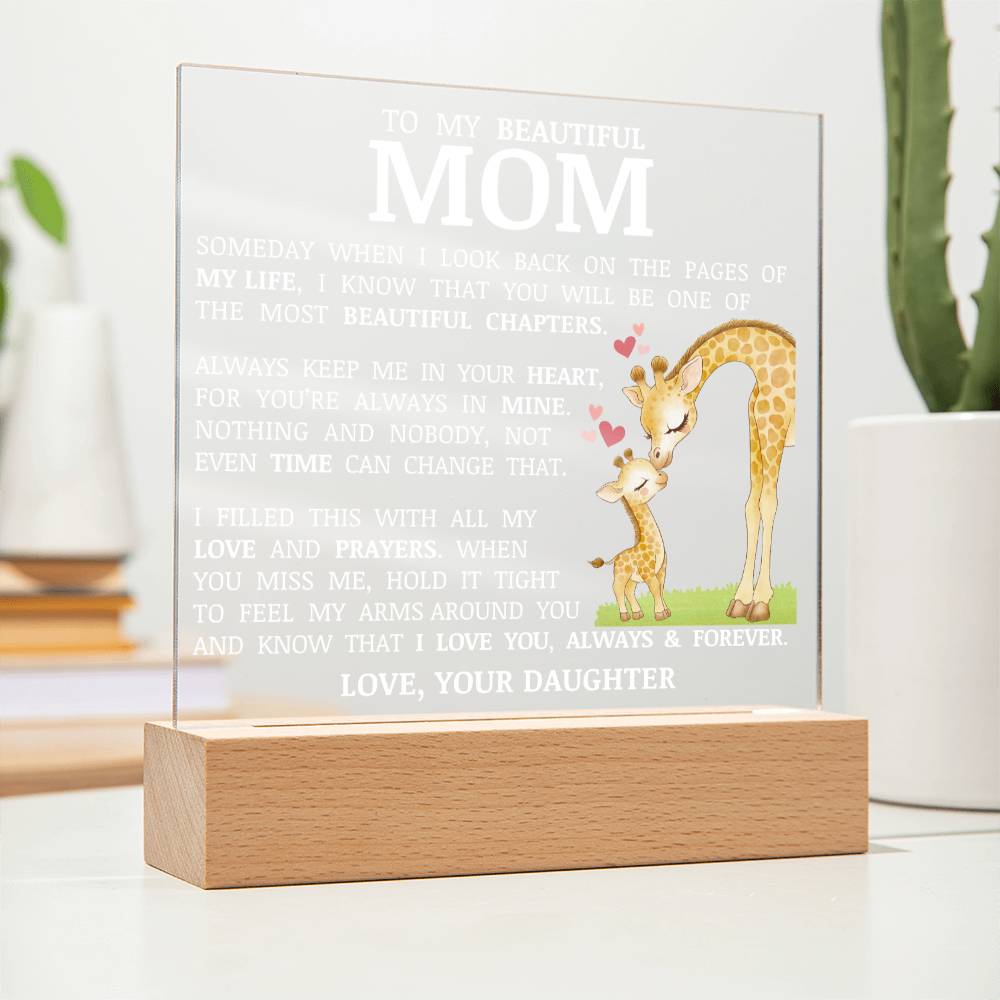 To My Beautiful Mom, Acrylic Plaque