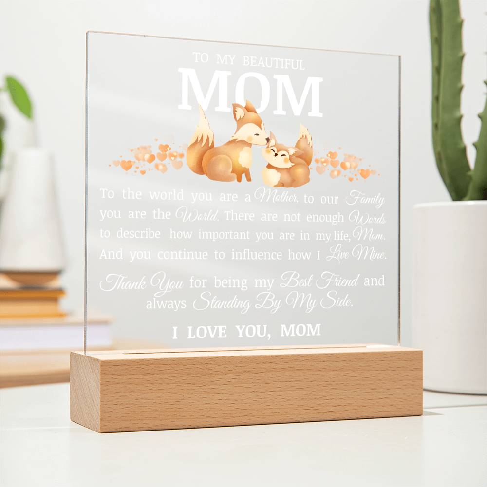 To My Beautiful Mom, Acrylic Plaque