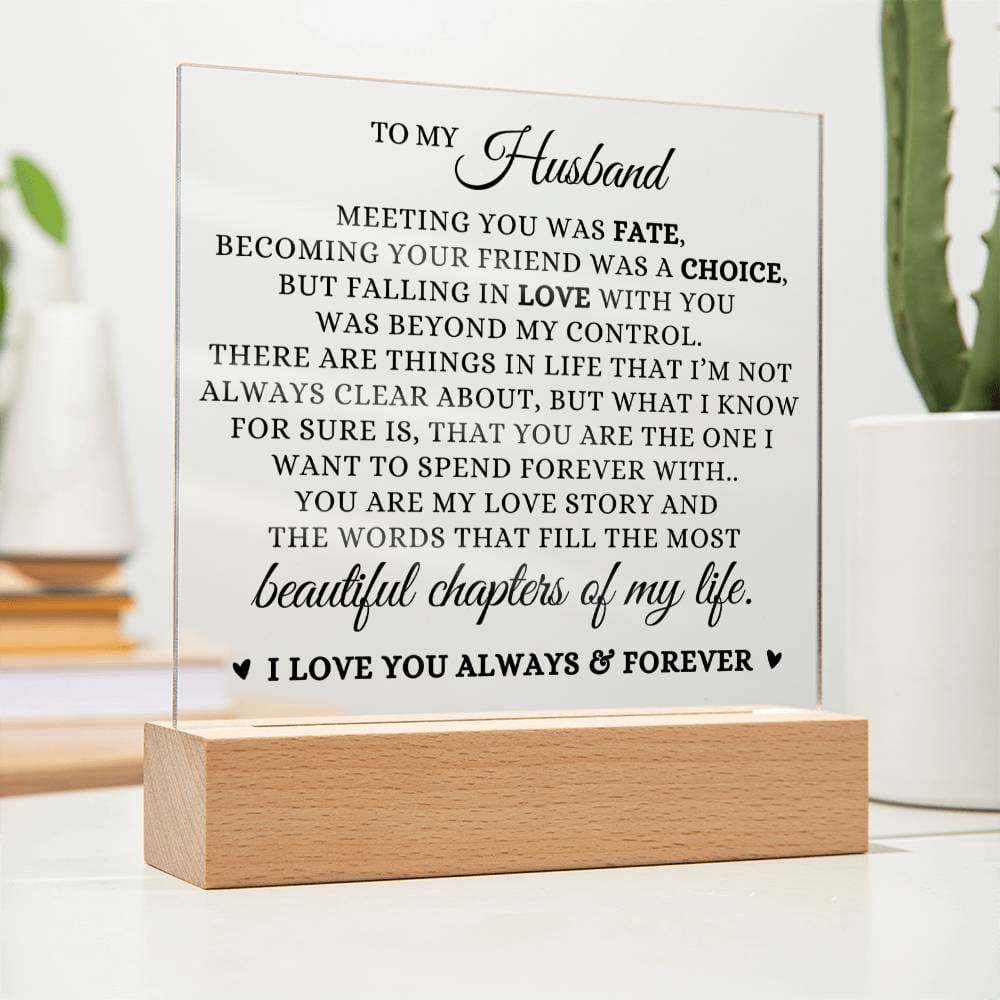 To My Husband "Falling In Love With You Acrylic Plaque
