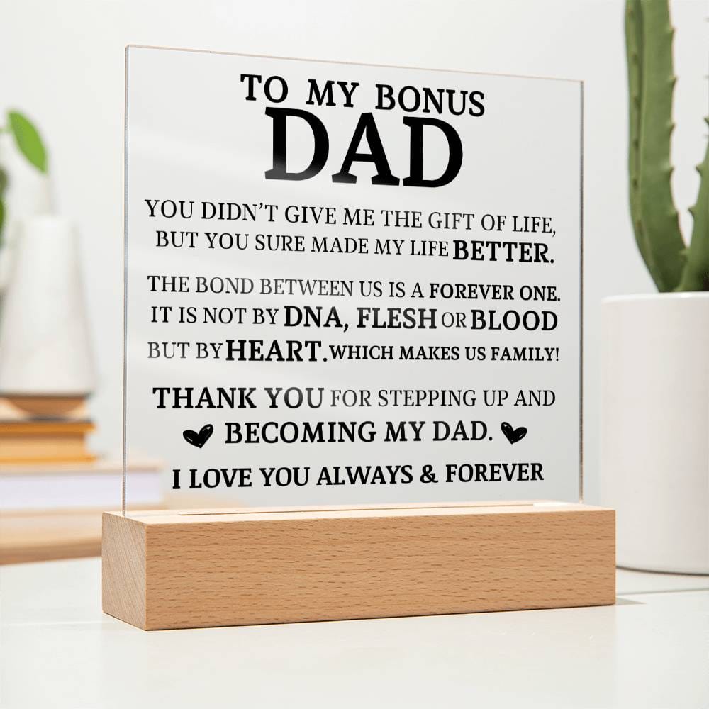 To My Bonus Dad, Acrylic Plaque