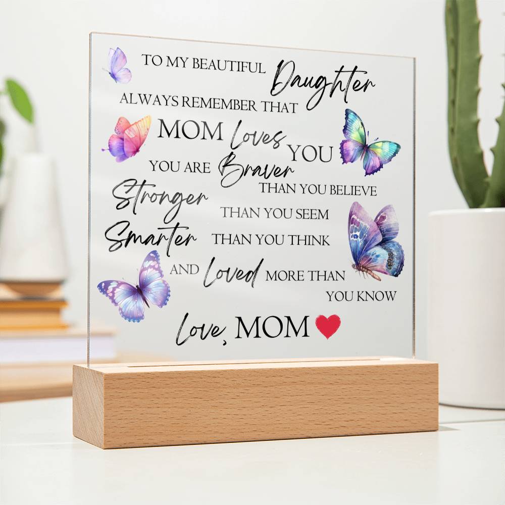 Mom Loves You Acrylic Plaque