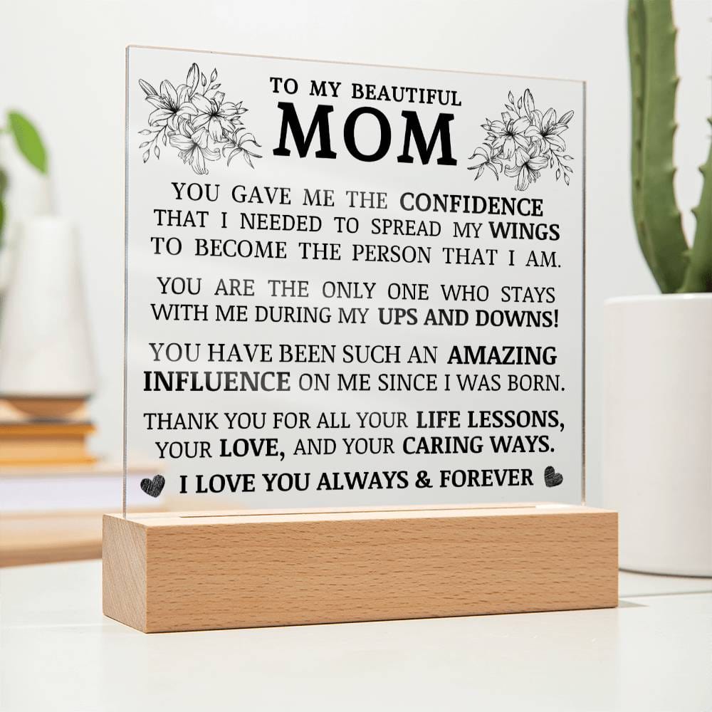 To My Beautiful Mom, Acrylic Plaque