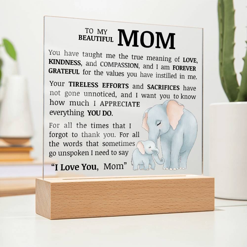 To My Beautiful Mom, Acrylic Plaque