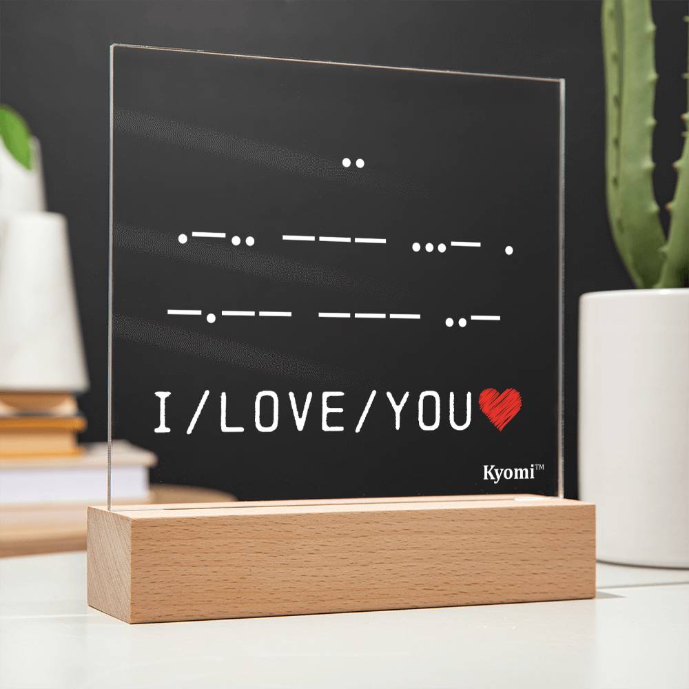 I Love You Morse Code Acrylic Plaque