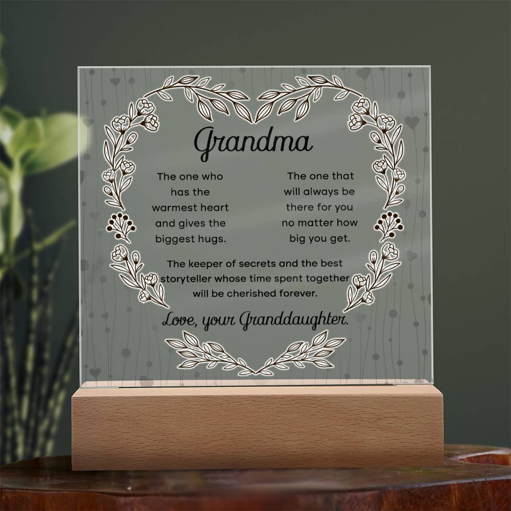 To My Grandma, Acrylic Square Plaque