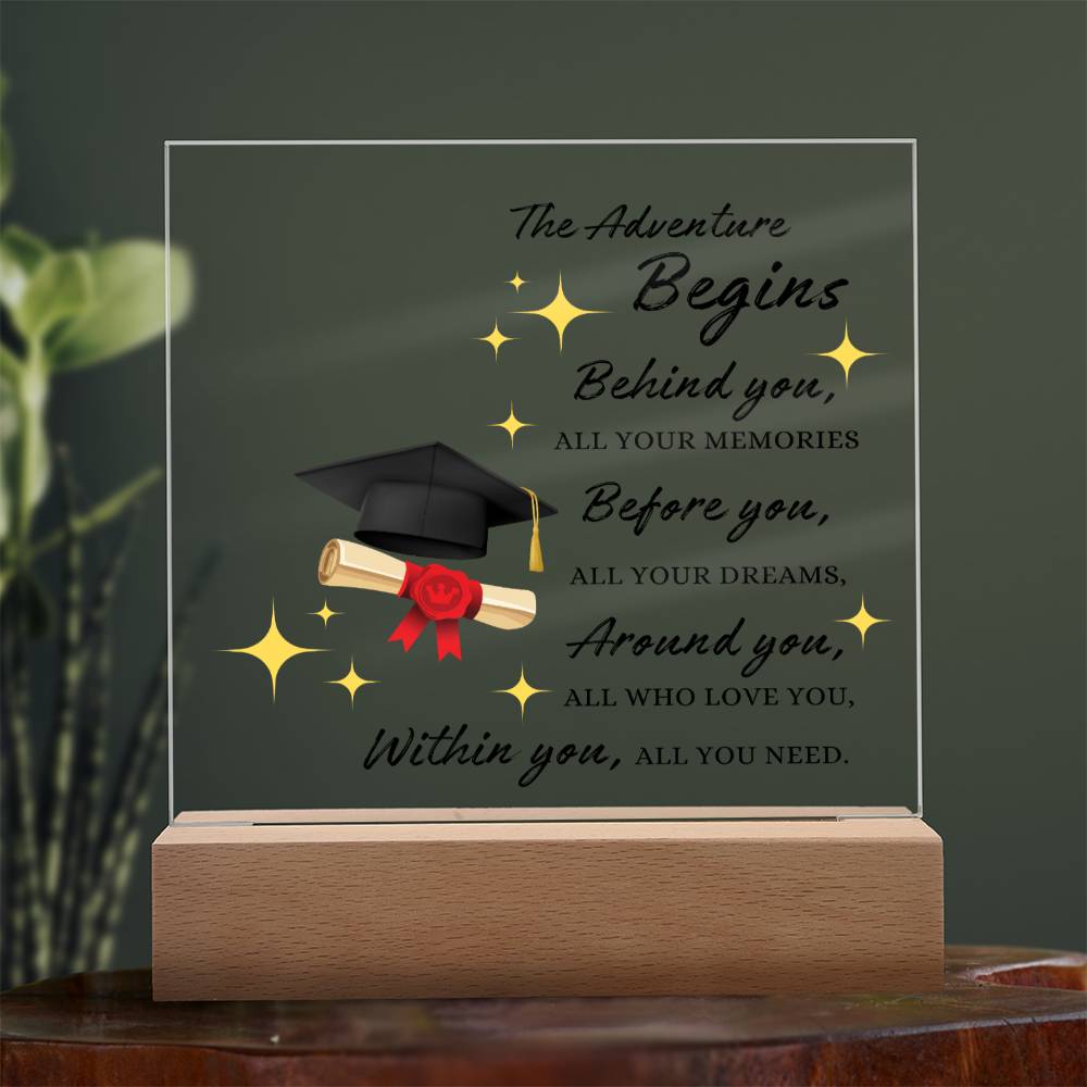Graduation Gift for Her, Acrylic Square Plaque, High School College MBA Masters Bachelor Doctorate Degree Gift, Graduation Decor for Men or Women