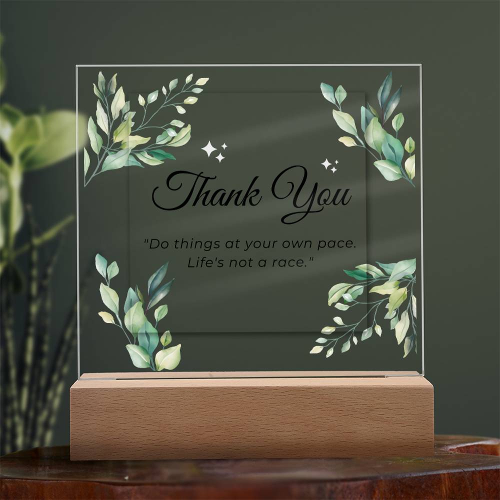 Thank You Appreciation Gift, Acrylic Square Plaque