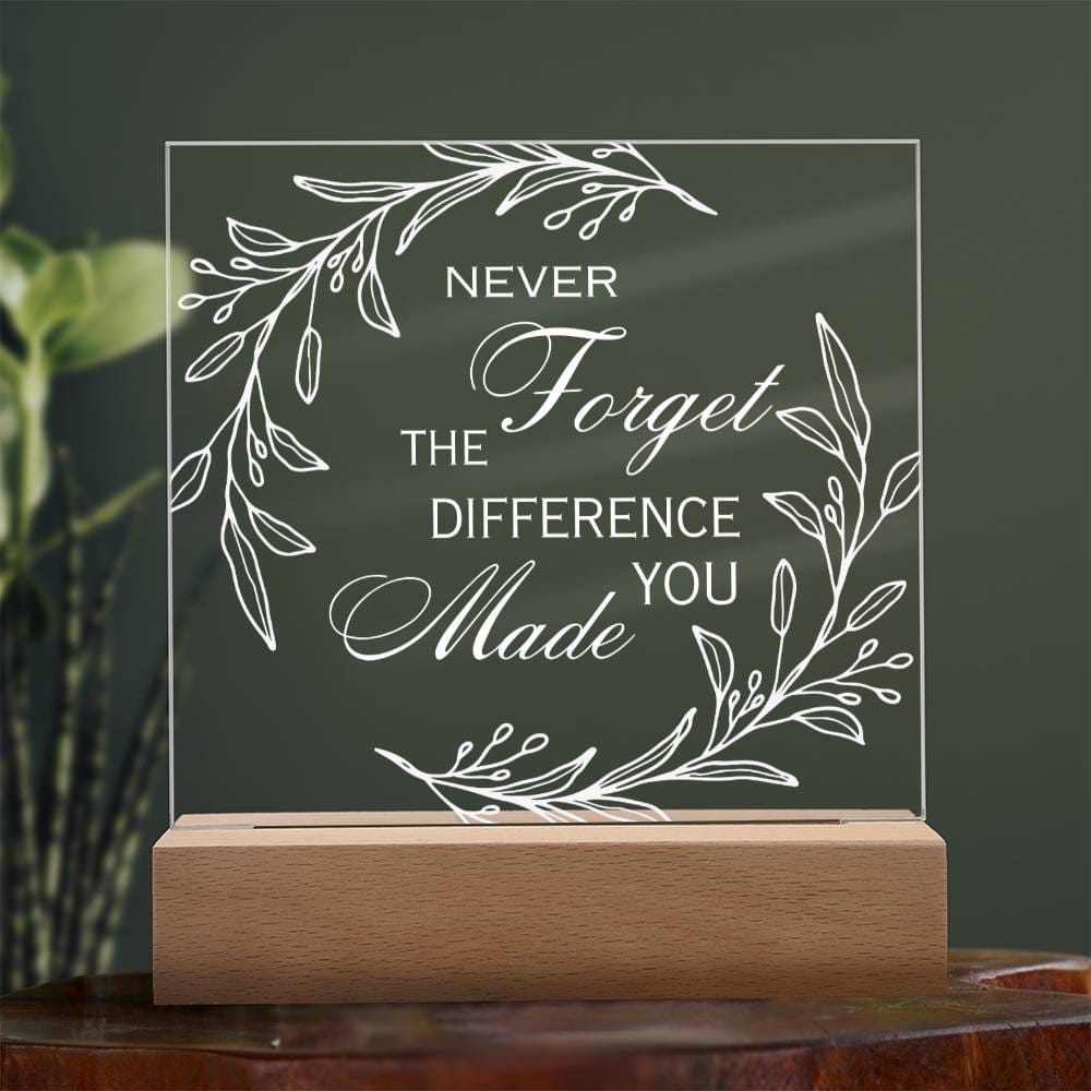 Inspirational Motivational Plaque, Acrylic Square Plaque