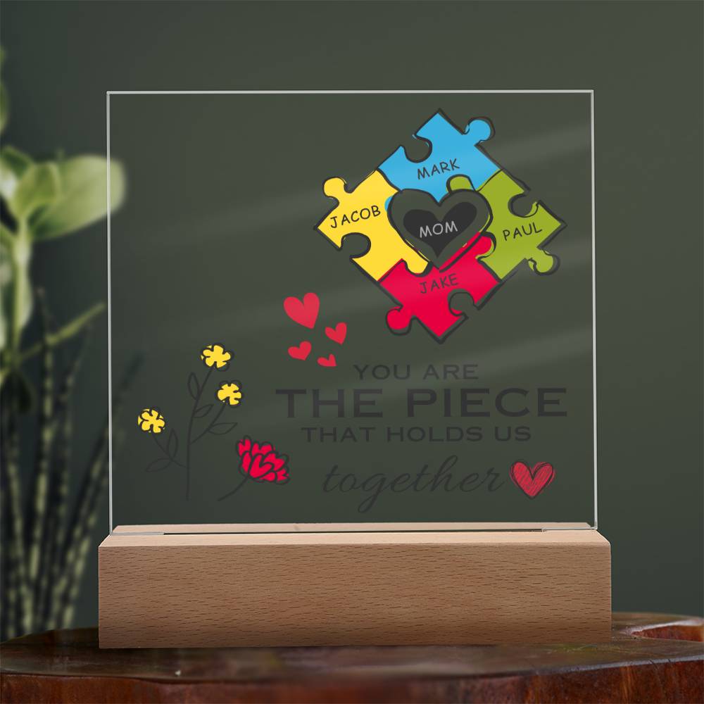 Customized Gift for Mom, Acrylic Square Plaque, Mom of The Year, Unique Personalized Gift From Son or Daughter, Cute Thoughtful Idea for Mother