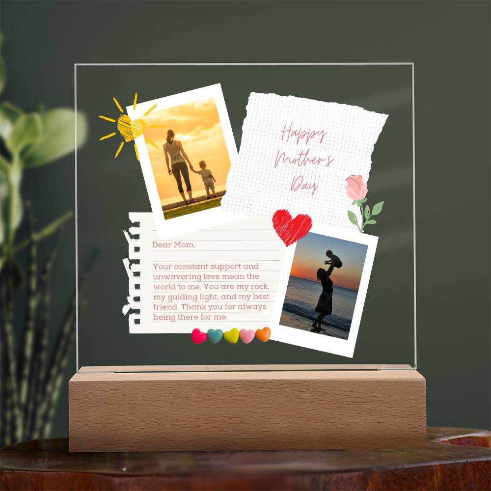 Mothers Day Gift, Acrylic Square Plaque