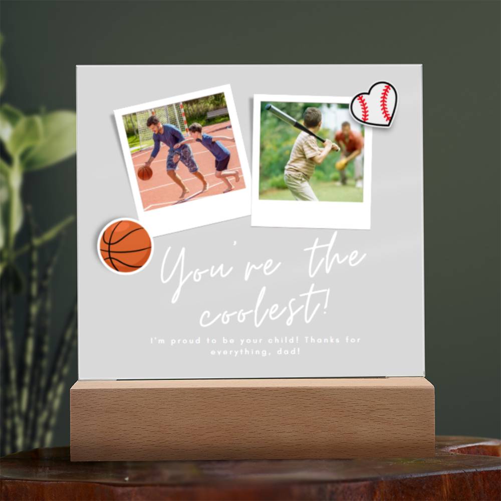 Customized Photo Plaque for Dad, Acrylic Square Plaque