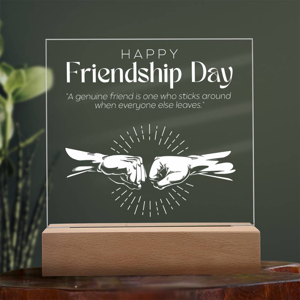 Happy Friendship Day Gift, Acrylic Square Plaque