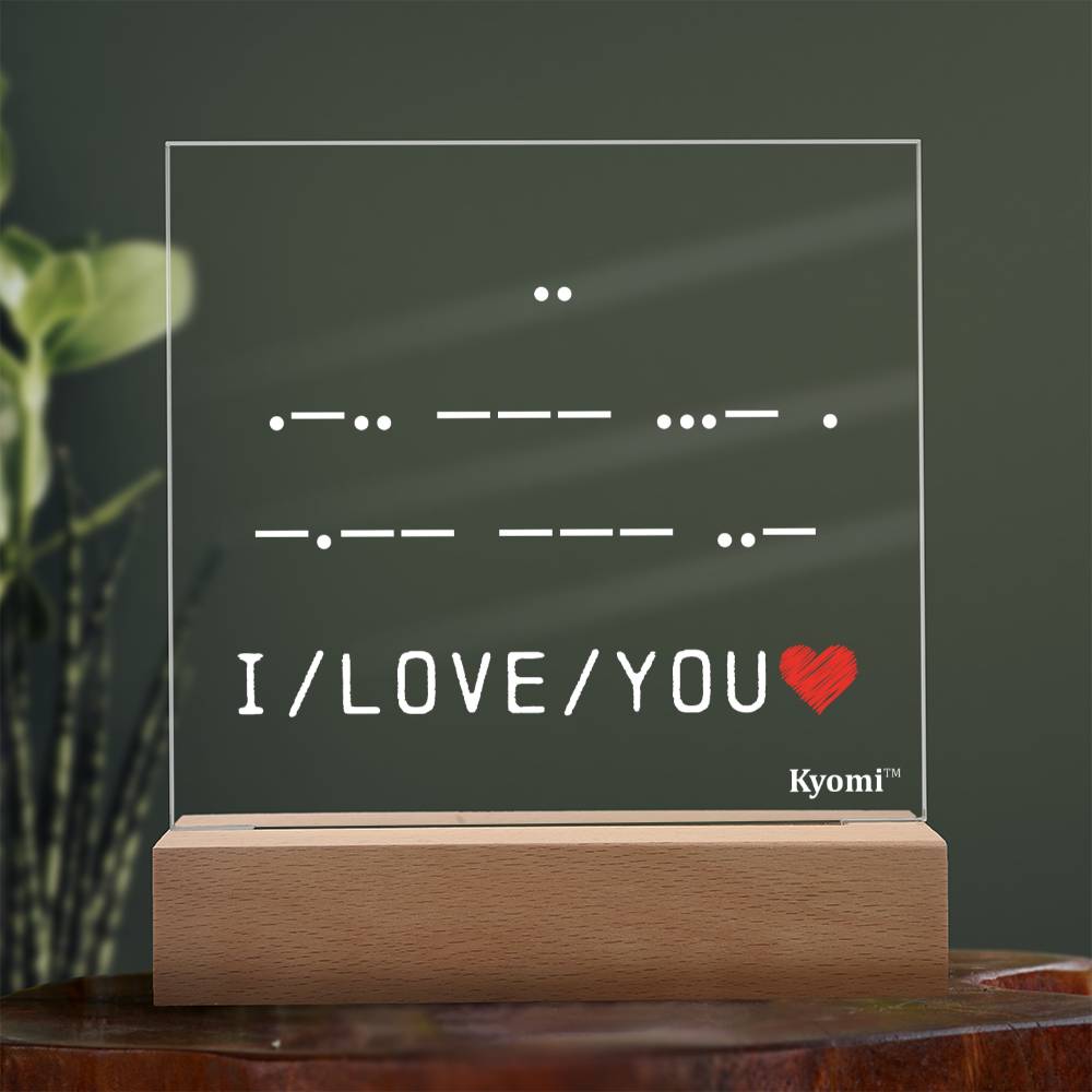 I Love You Morse Code Acrylic Plaque
