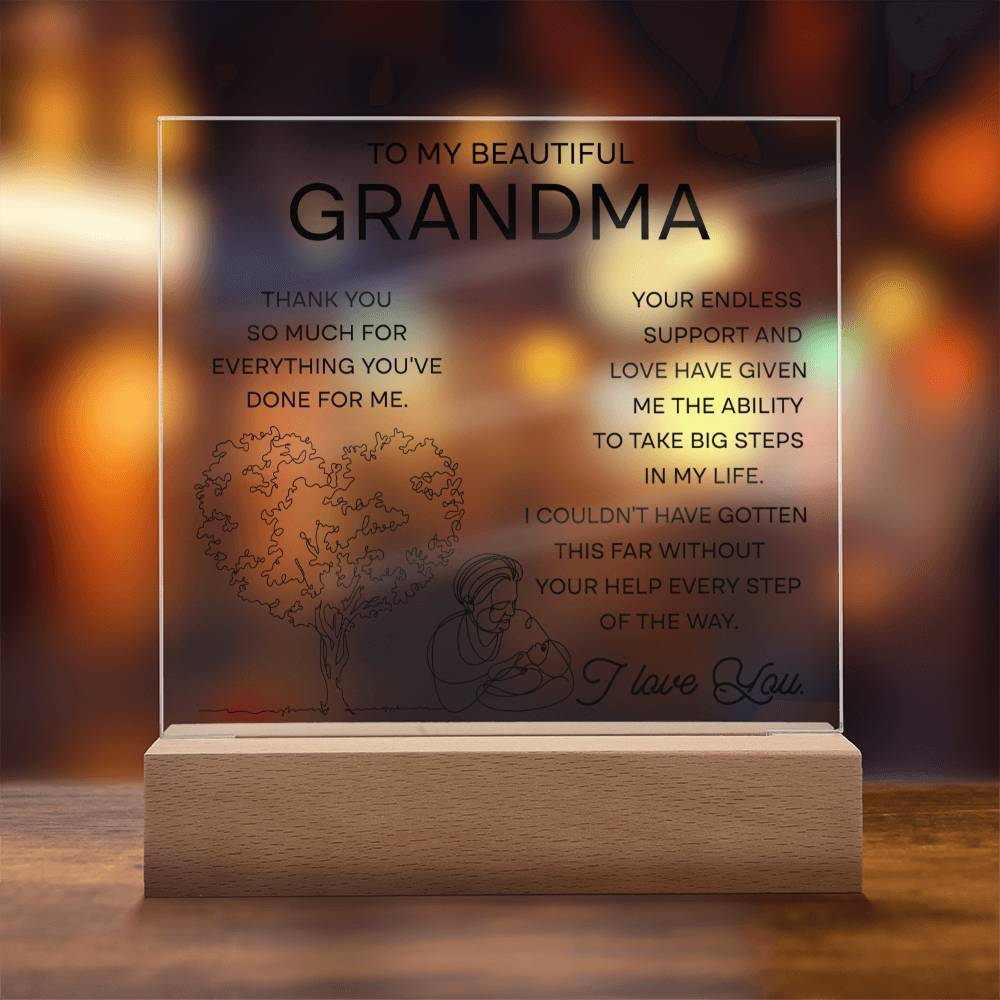 To My Beautiful Grandma Acrylic Square Plaque