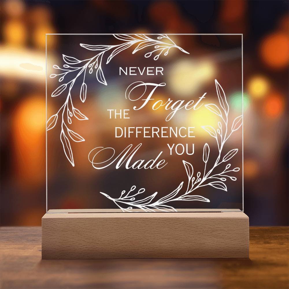 Inspirational Motivational Plaque, Acrylic Square Plaque