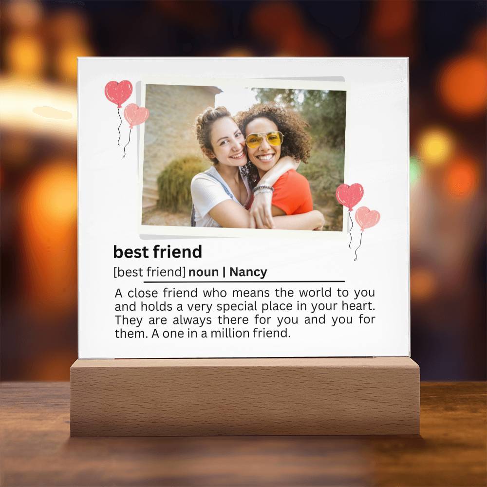 Customized Best Friend Plaque, Acrylic Square Plaque