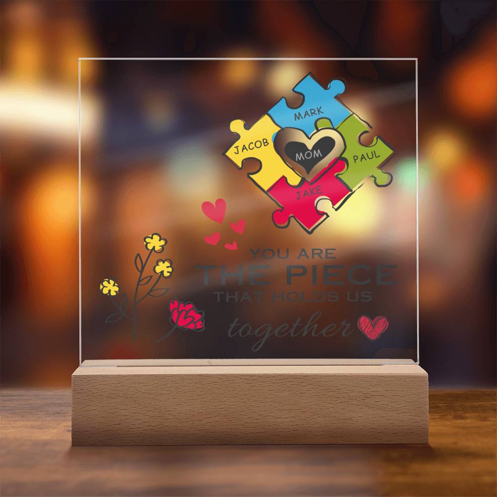 Customized Gift for Mom, Acrylic Square Plaque, Mom of The Year, Unique Personalized Gift From Son or Daughter, Cute Thoughtful Idea for Mother