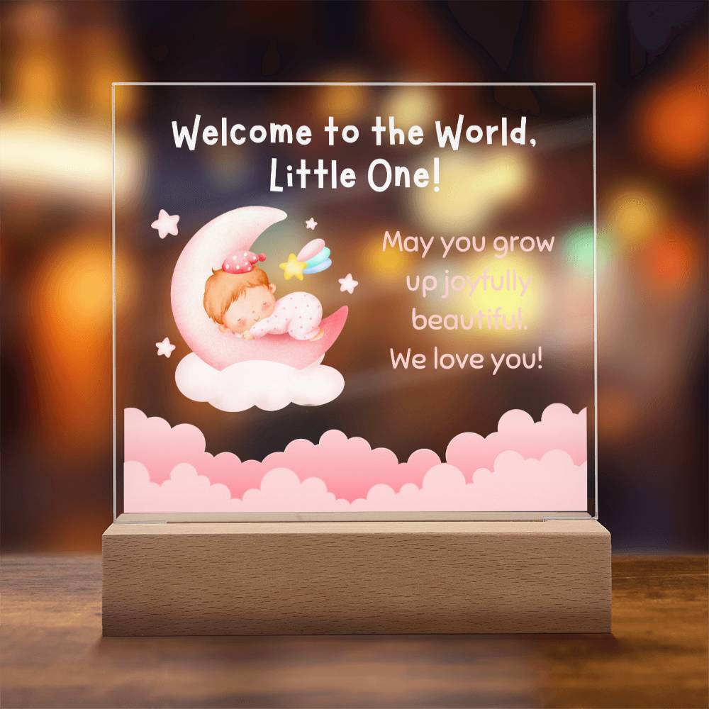 Baby Shower Gift, Acrylic Square Plaque, New Baby Gift, Pregnancy Gift, For New Parents, Unique Cute Presents for Newborn