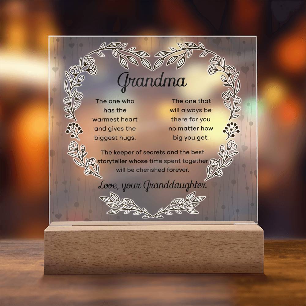 To My Grandma, Acrylic Square Plaque