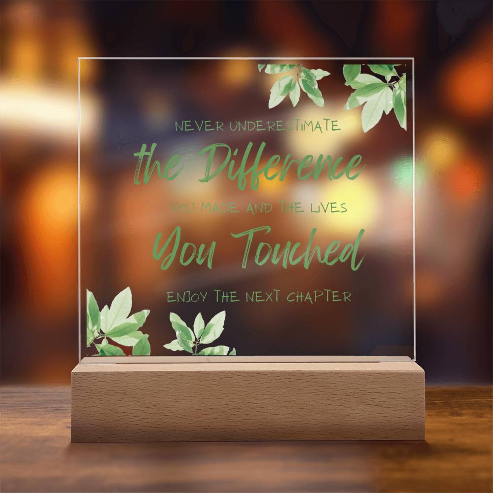 Enjoy The Next Chapter, Acrylic Square Plaque, Thank You Retirement Gift, For Colleague Coworker Retiring