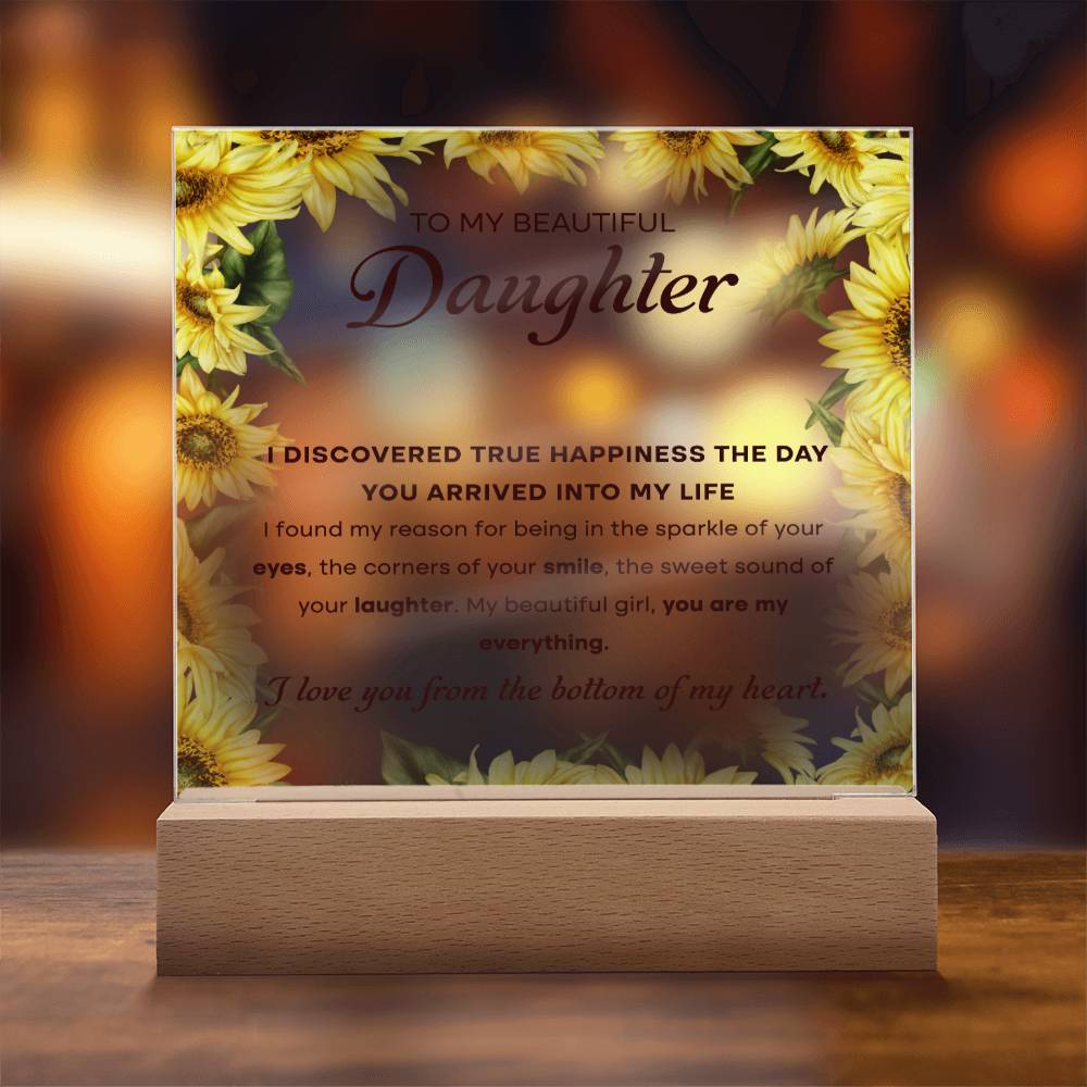 To My Beautiful Daughter, Acrylic Square Plaque