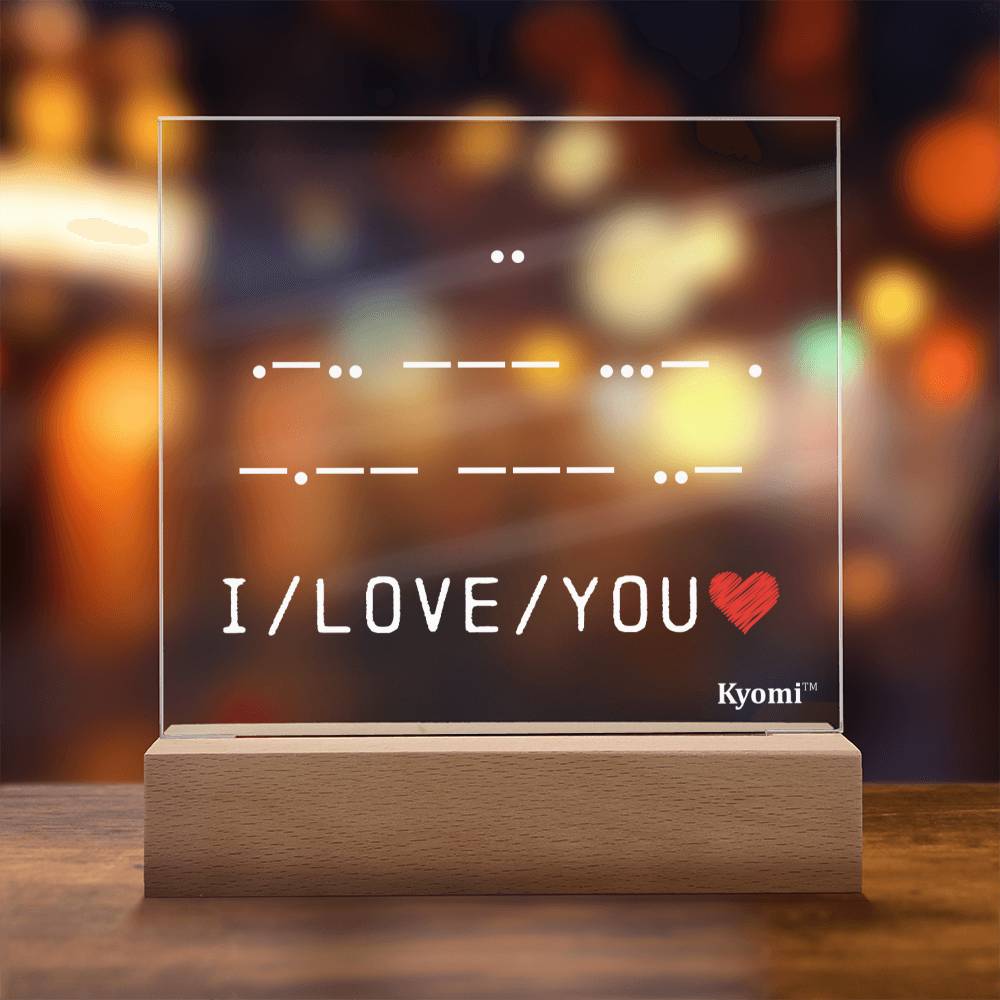 I Love You Morse Code Acrylic Plaque