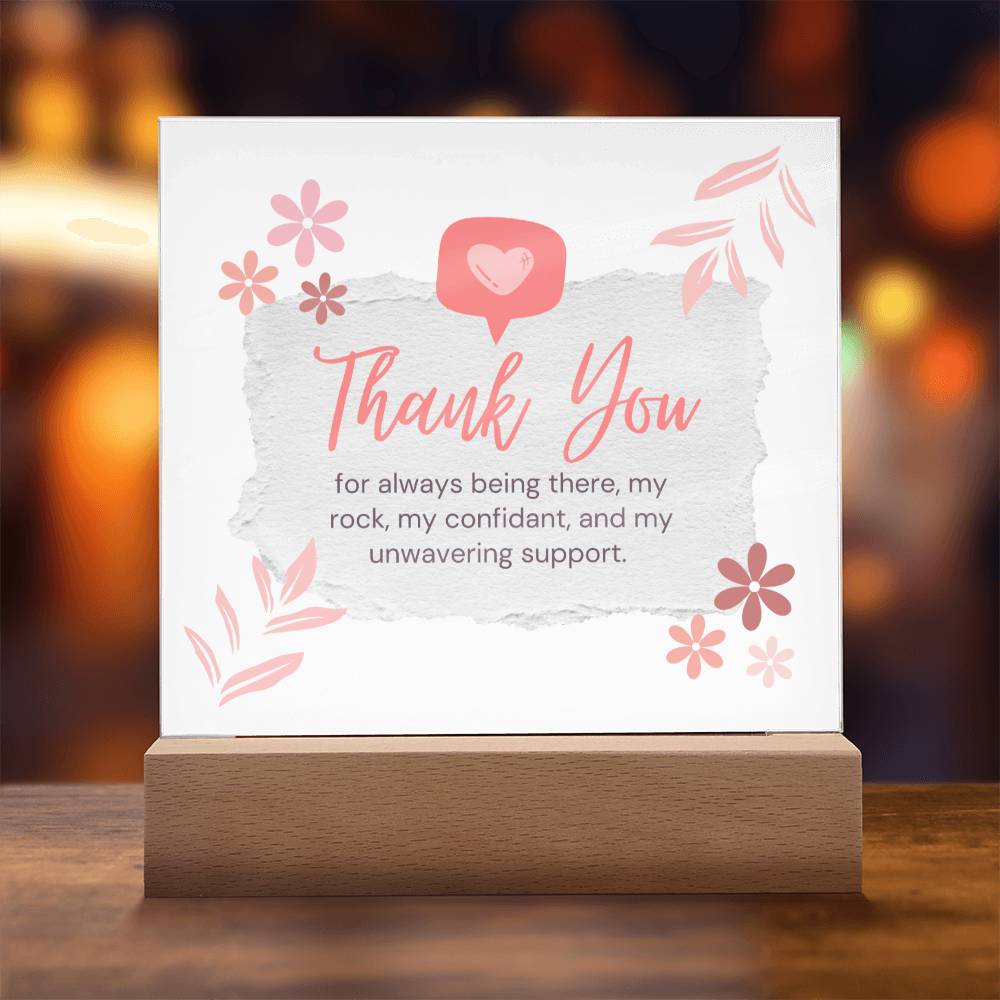 Thank You Appreciation Gift, Acrylic Square Plaque