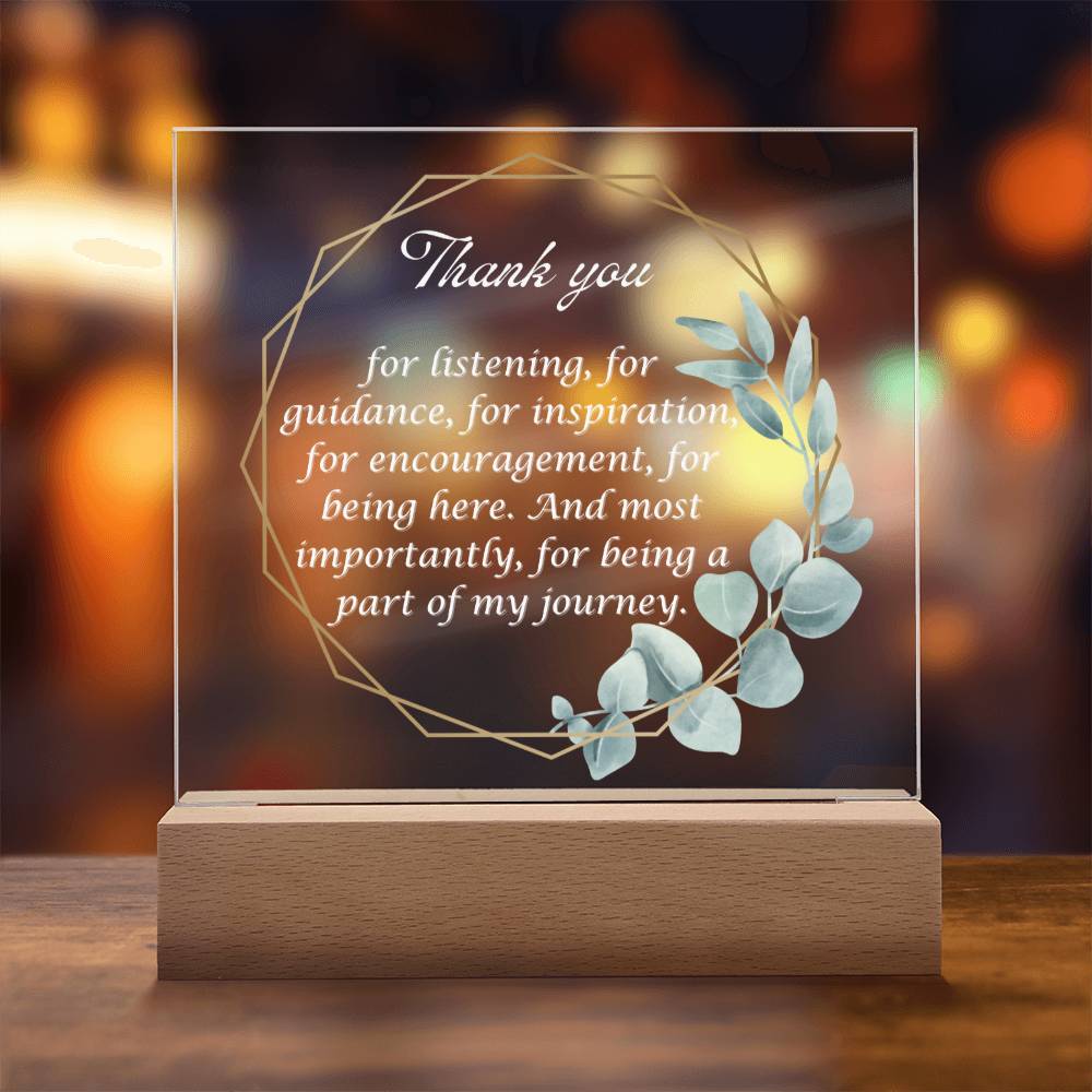 Thank You Appreciation Gift, Acrylic Square Plaque