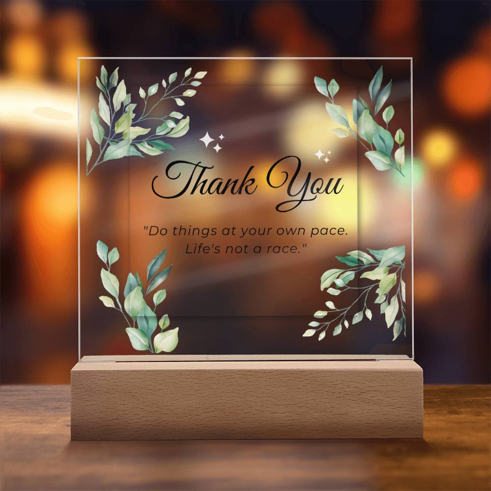 Thank You Appreciation Gift, Acrylic Square Plaque