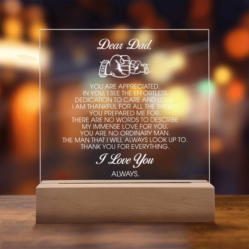 Dear Dad Gift, LED Acrylic Plaque