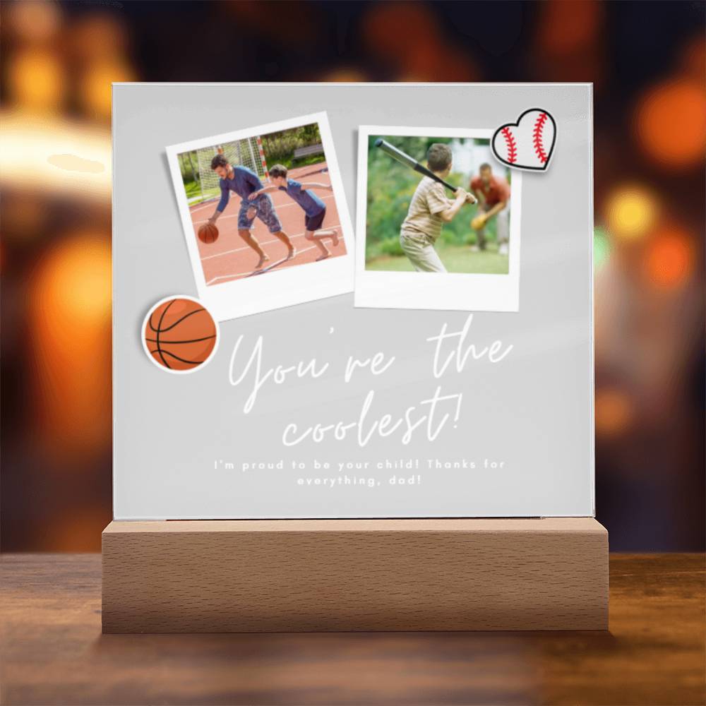 Customized Photo Plaque for Dad, Acrylic Square Plaque