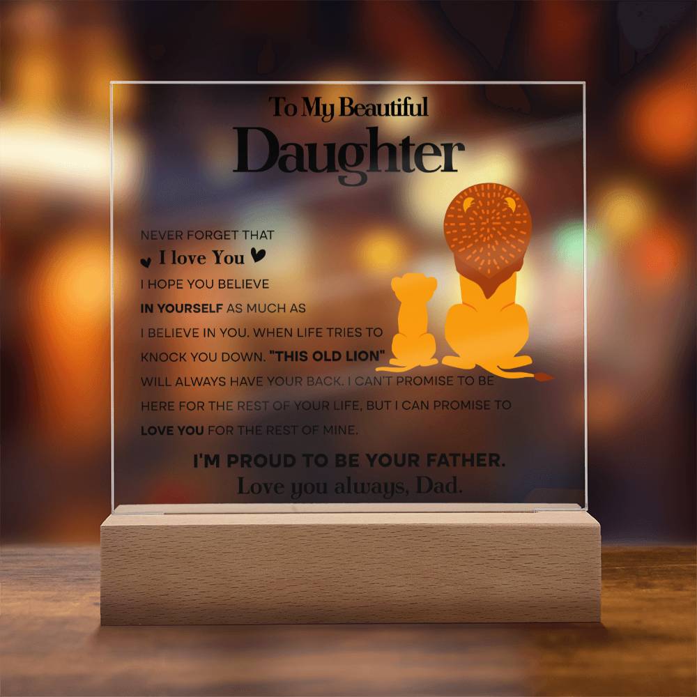 To My Beautiful Daughter, Acrylic Square Plaque