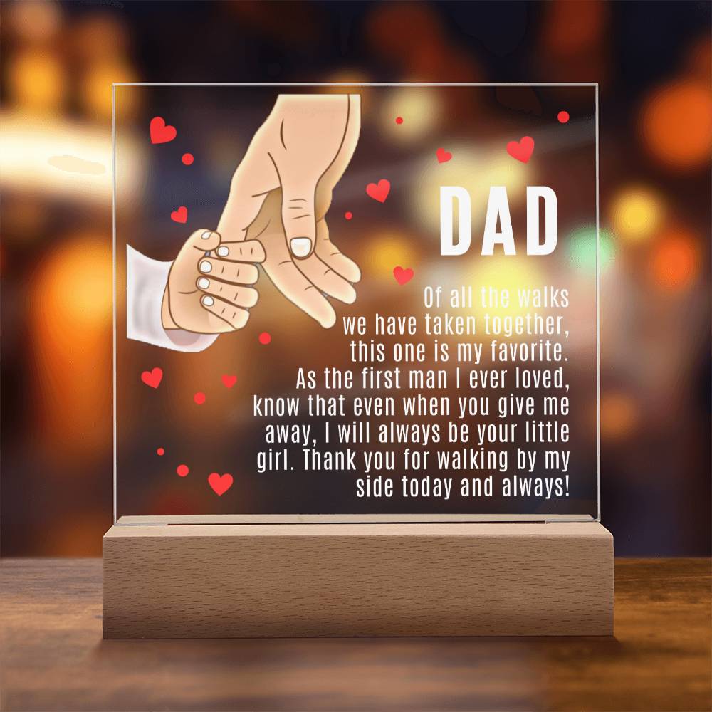 Dad Plaque, Acrylic Square Plaque, Gift for Father