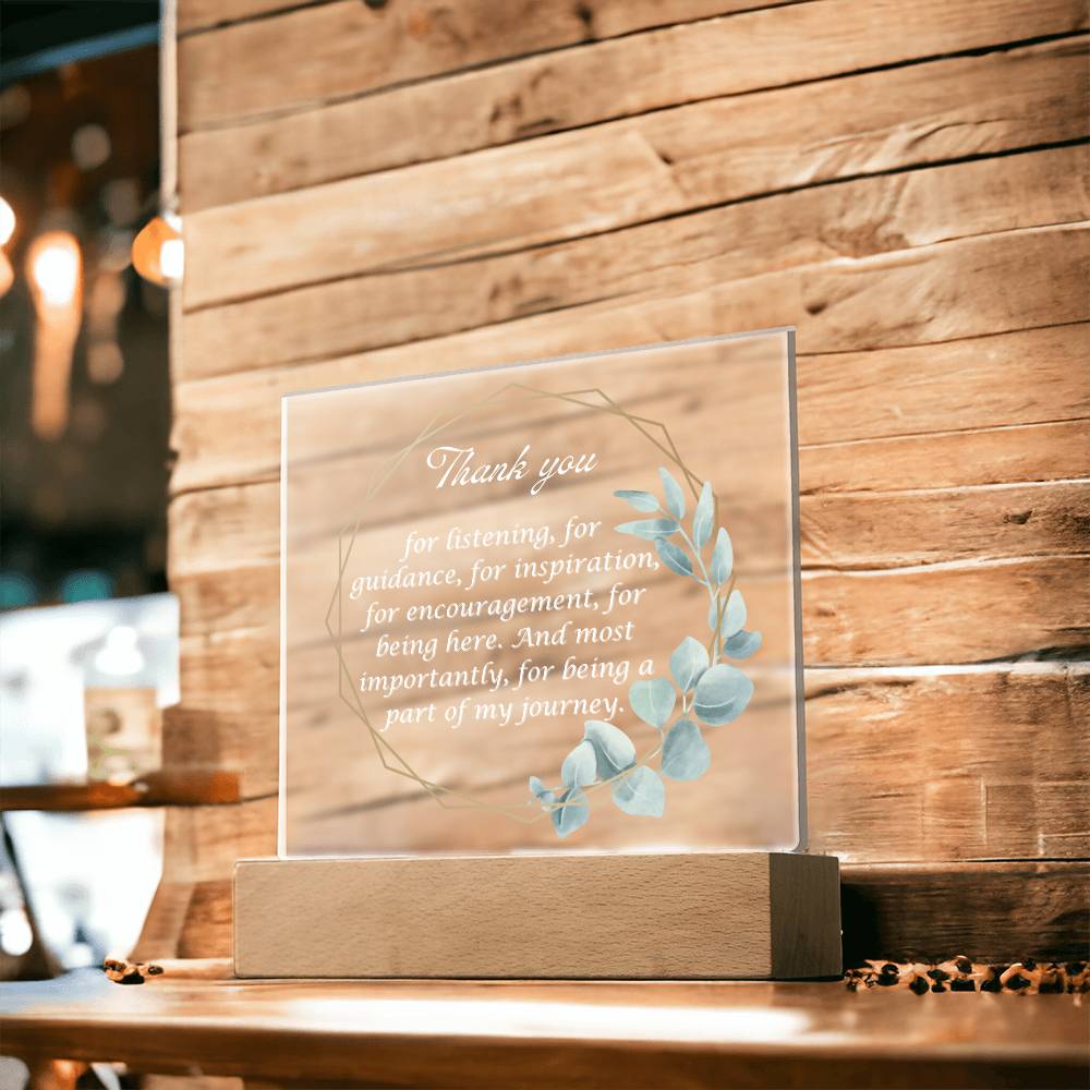 Thank You Appreciation Gift, Acrylic Square Plaque