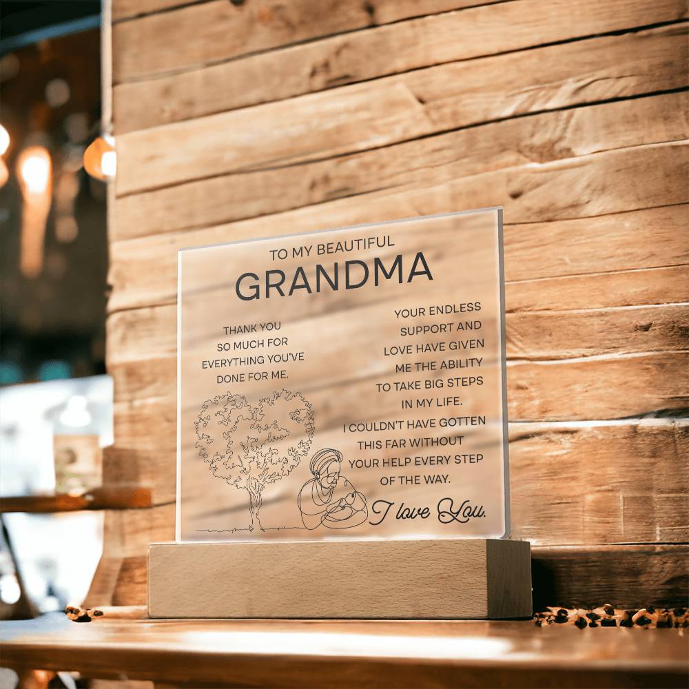 To My Beautiful Grandma Acrylic Square Plaque