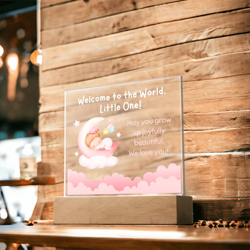 Baby Shower Gift, Acrylic Square Plaque, New Baby Gift, Pregnancy Gift, For New Parents, Unique Cute Presents for Newborn