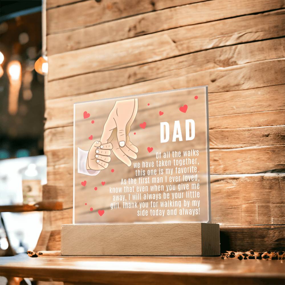 Dad Plaque, Acrylic Square Plaque, Gift for Father