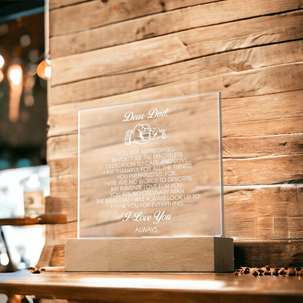 Dear Dad Gift, LED Acrylic Plaque