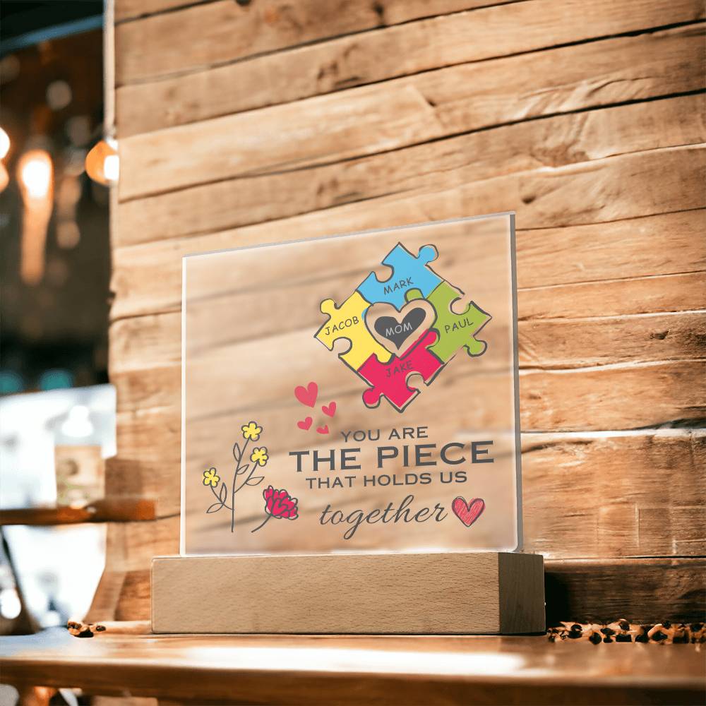 Customized Gift for Mom, Acrylic Square Plaque, Mom of The Year, Unique Personalized Gift From Son or Daughter, Cute Thoughtful Idea for Mother