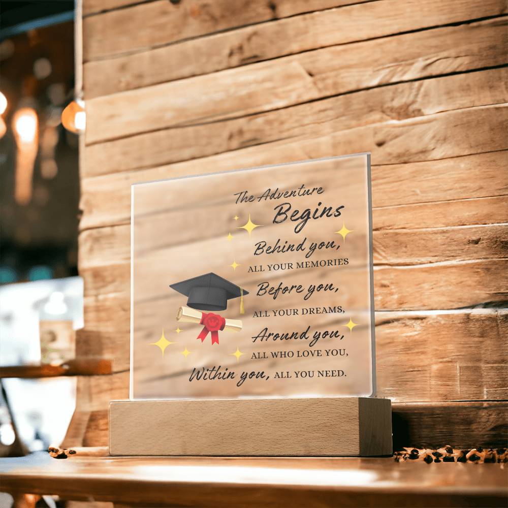 Graduation Gift for Her, Acrylic Square Plaque, High School College MBA Masters Bachelor Doctorate Degree Gift, Graduation Decor for Men or Women