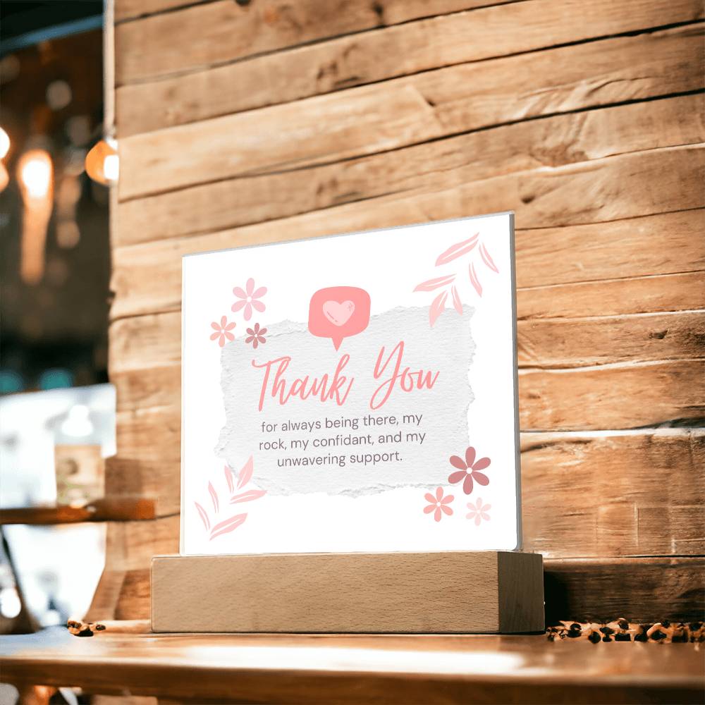 Thank You Appreciation Gift, Acrylic Square Plaque