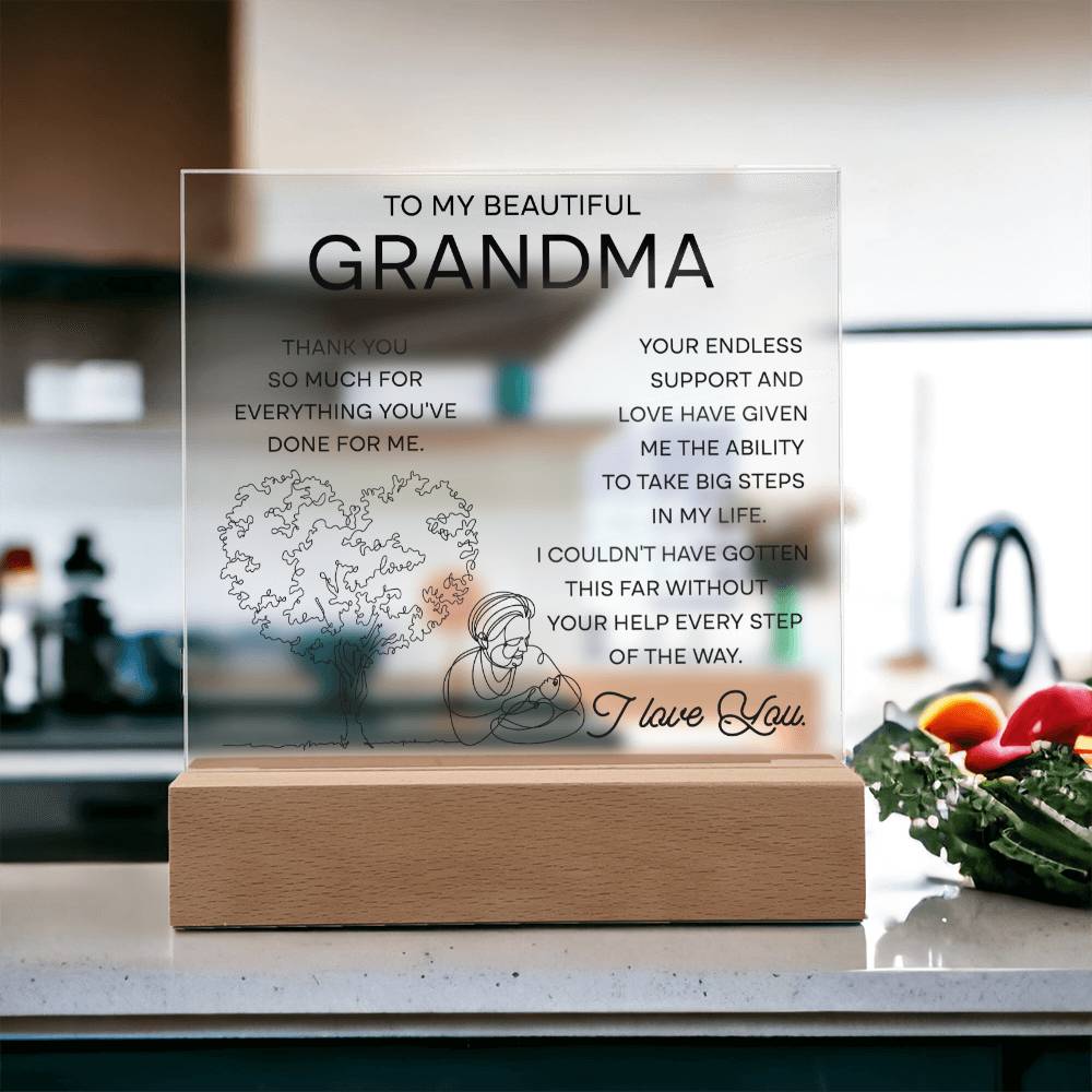 To My Beautiful Grandma Acrylic Square Plaque