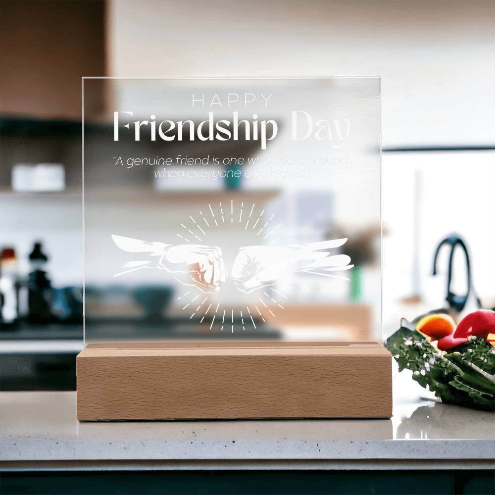 Happy Friendship Day Gift, Acrylic Square Plaque