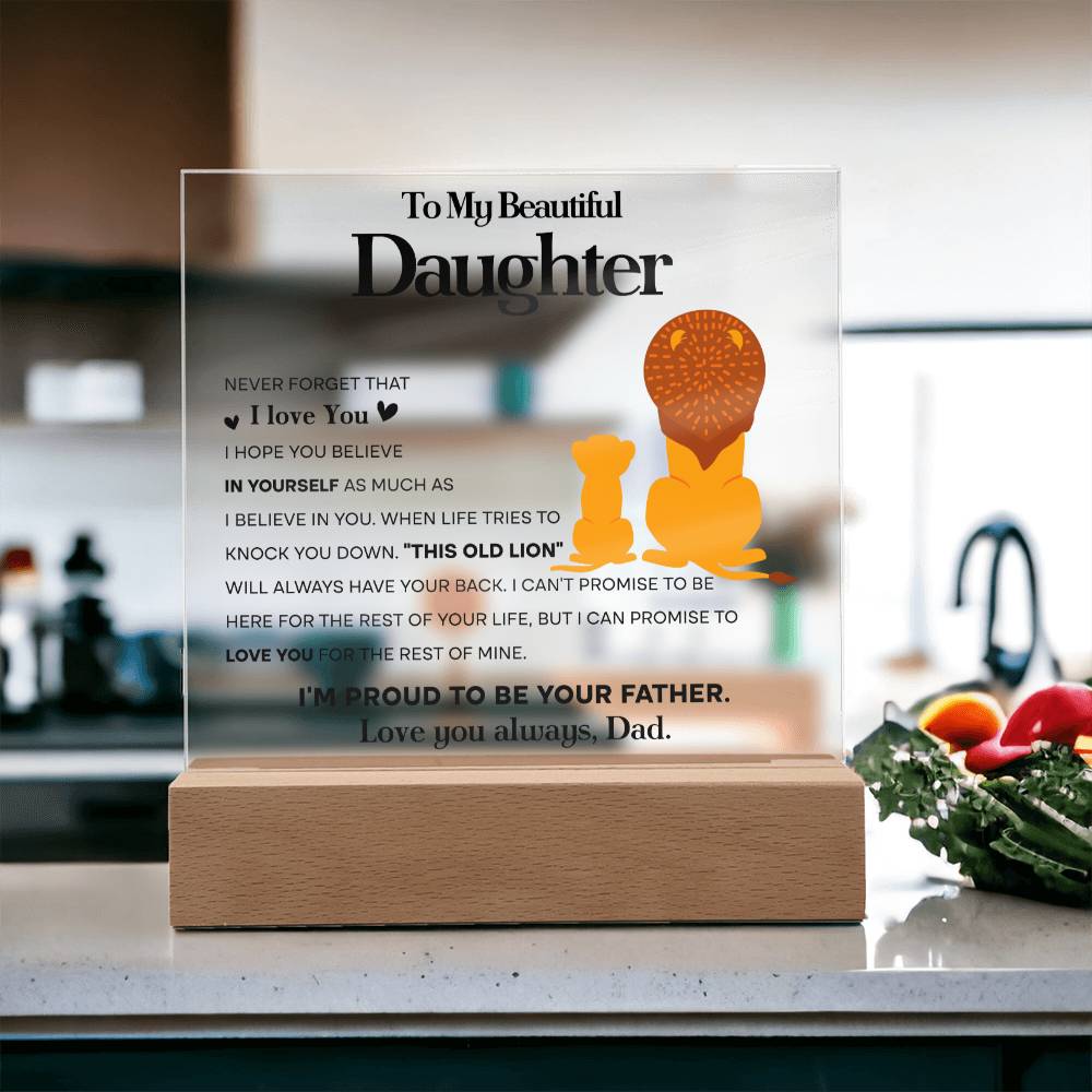 To My Beautiful Daughter, Acrylic Square Plaque