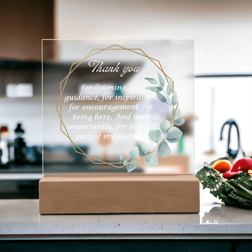 Thank You Appreciation Gift, Acrylic Square Plaque