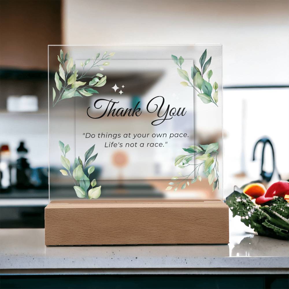 Thank You Appreciation Gift, Acrylic Square Plaque