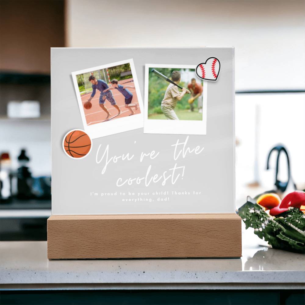 Customized Photo Plaque for Dad, Acrylic Square Plaque