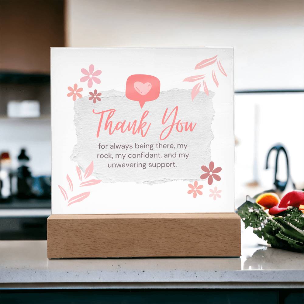 Thank You Appreciation Gift, Acrylic Square Plaque